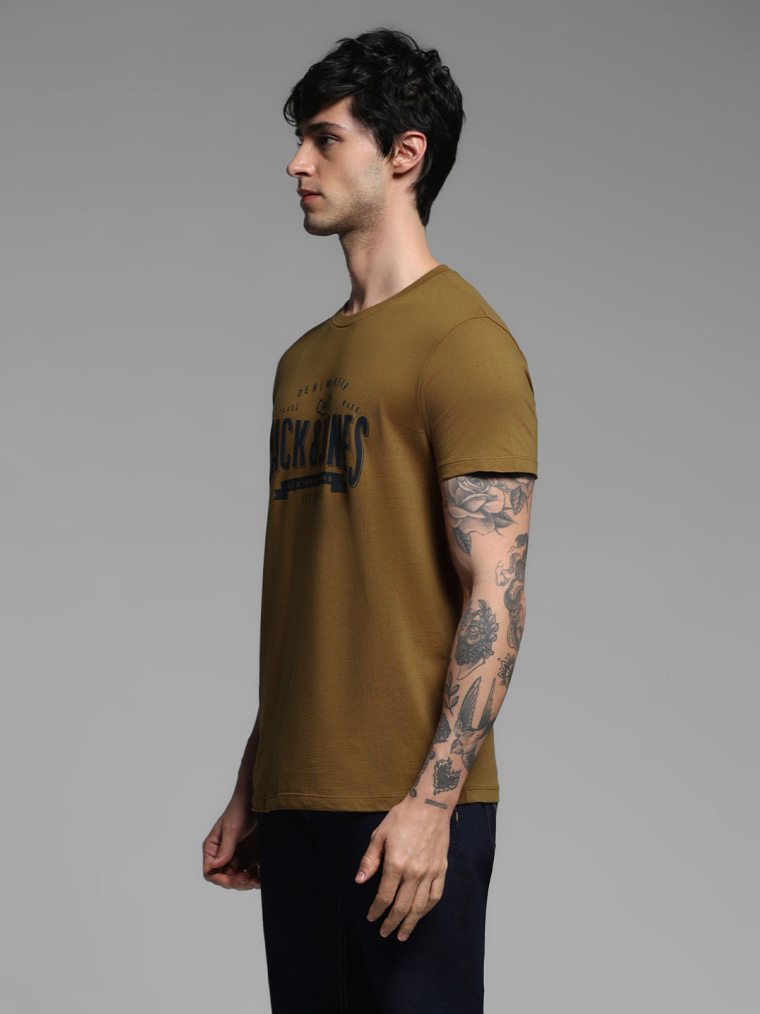 Dark Brown Printed T-shirt