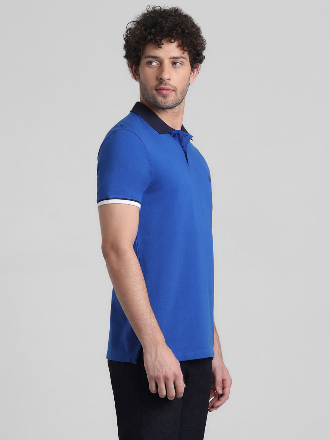 Blue Contrast Tipping Cotton Polo