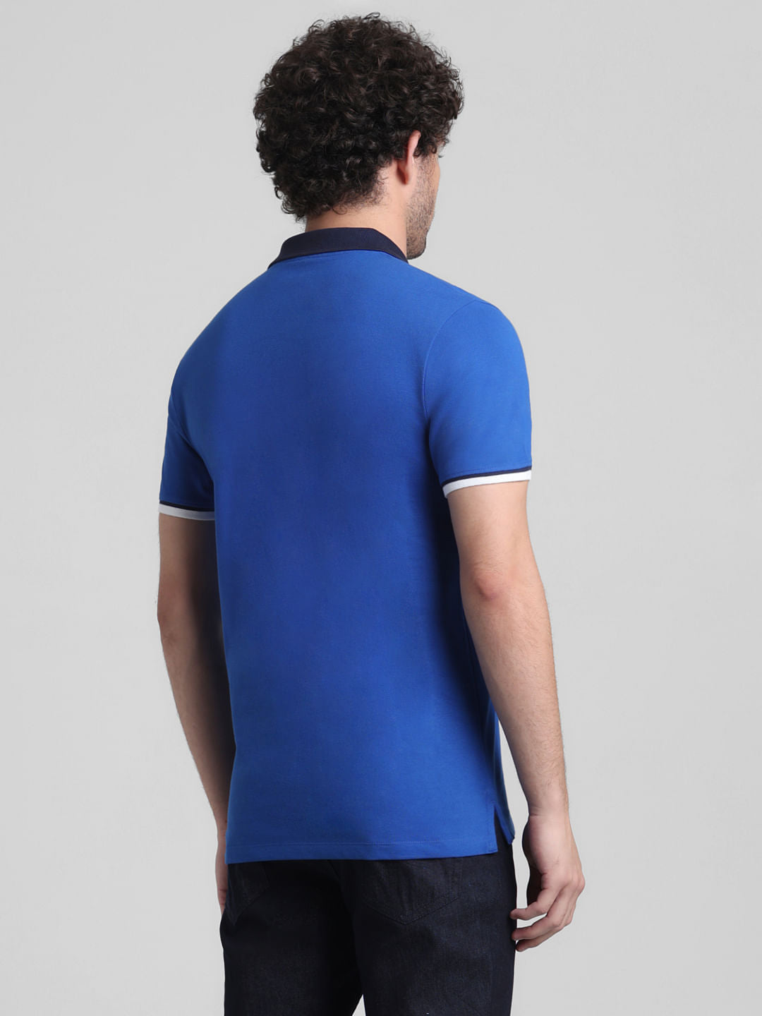 Blue Contrast Tipping Cotton Polo