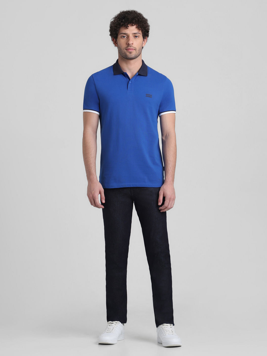 Blue Contrast Tipping Cotton Polo
