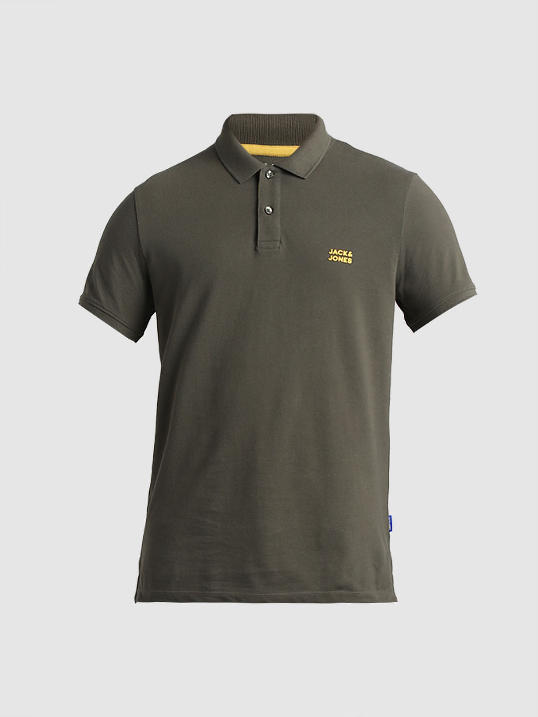 Green Logo Text Cotton Polo