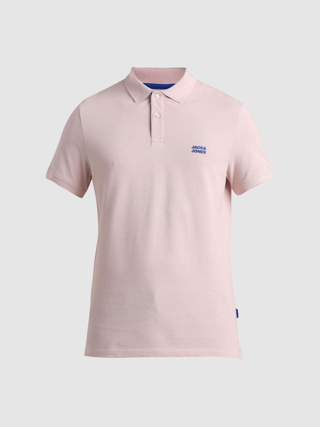 Pink Logo Text Cotton Polo