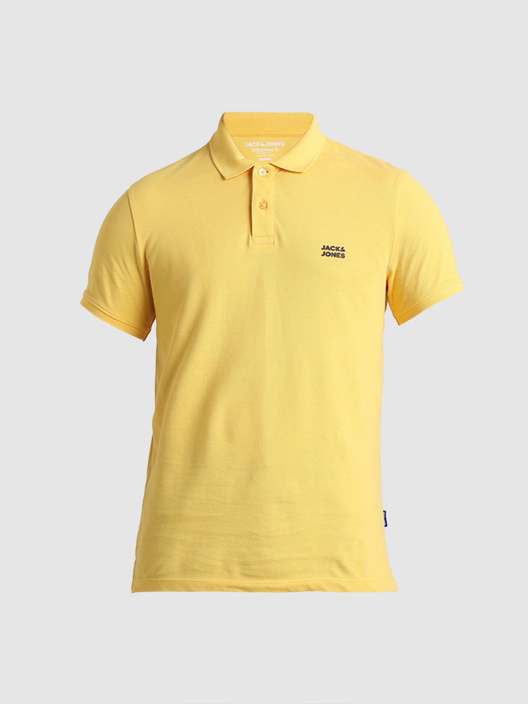 Yellow Logo Text Cotton Polo