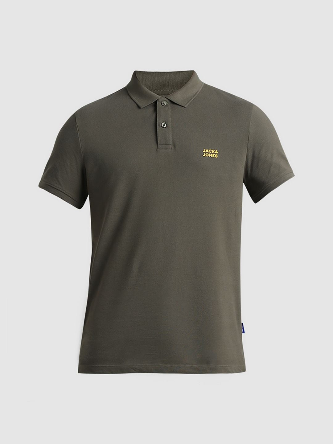 Olive Logo Text Cotton Polo