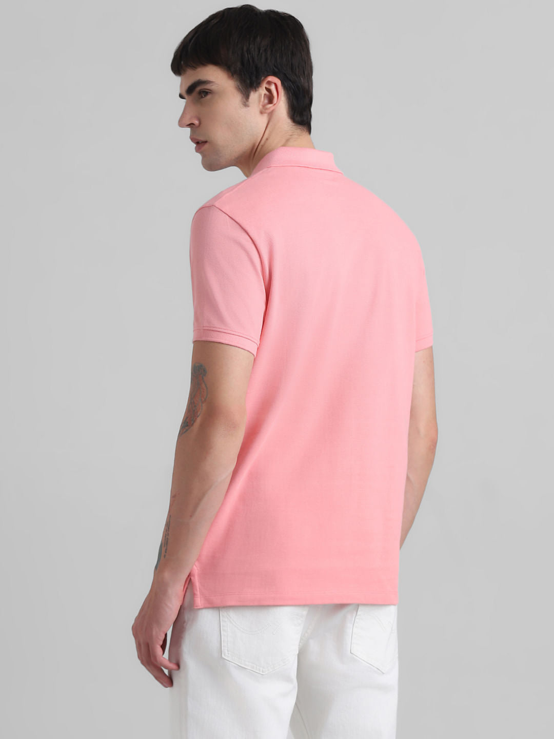 Pink Cotton Polo T-shirt