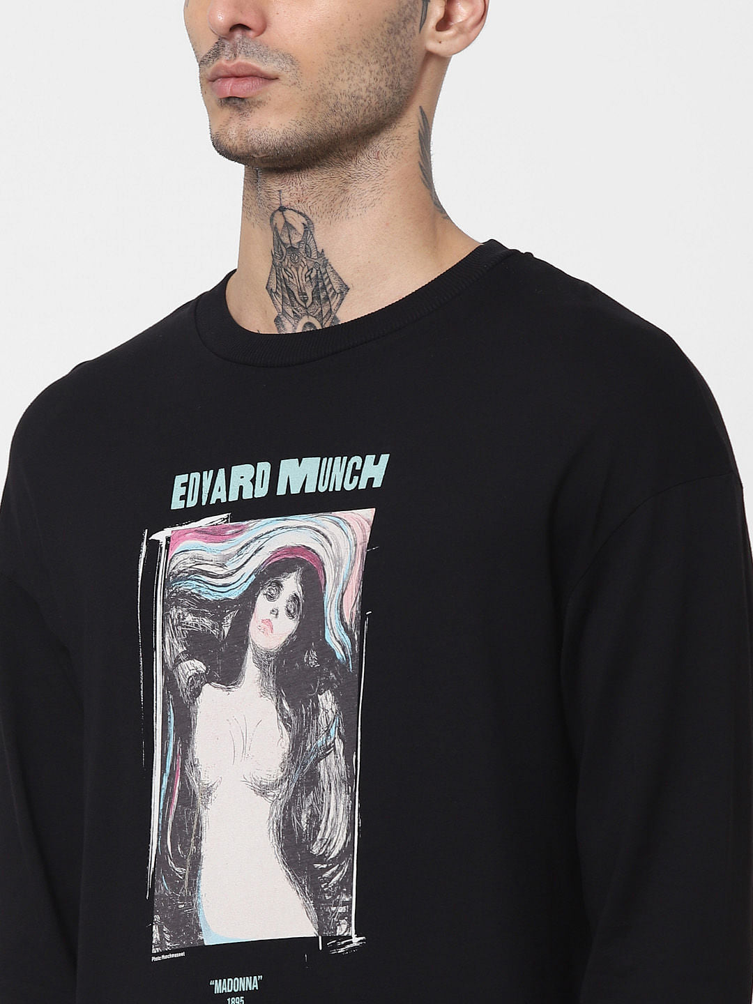 Black Edvard Munch Madonna Full Sleeves T-shirt