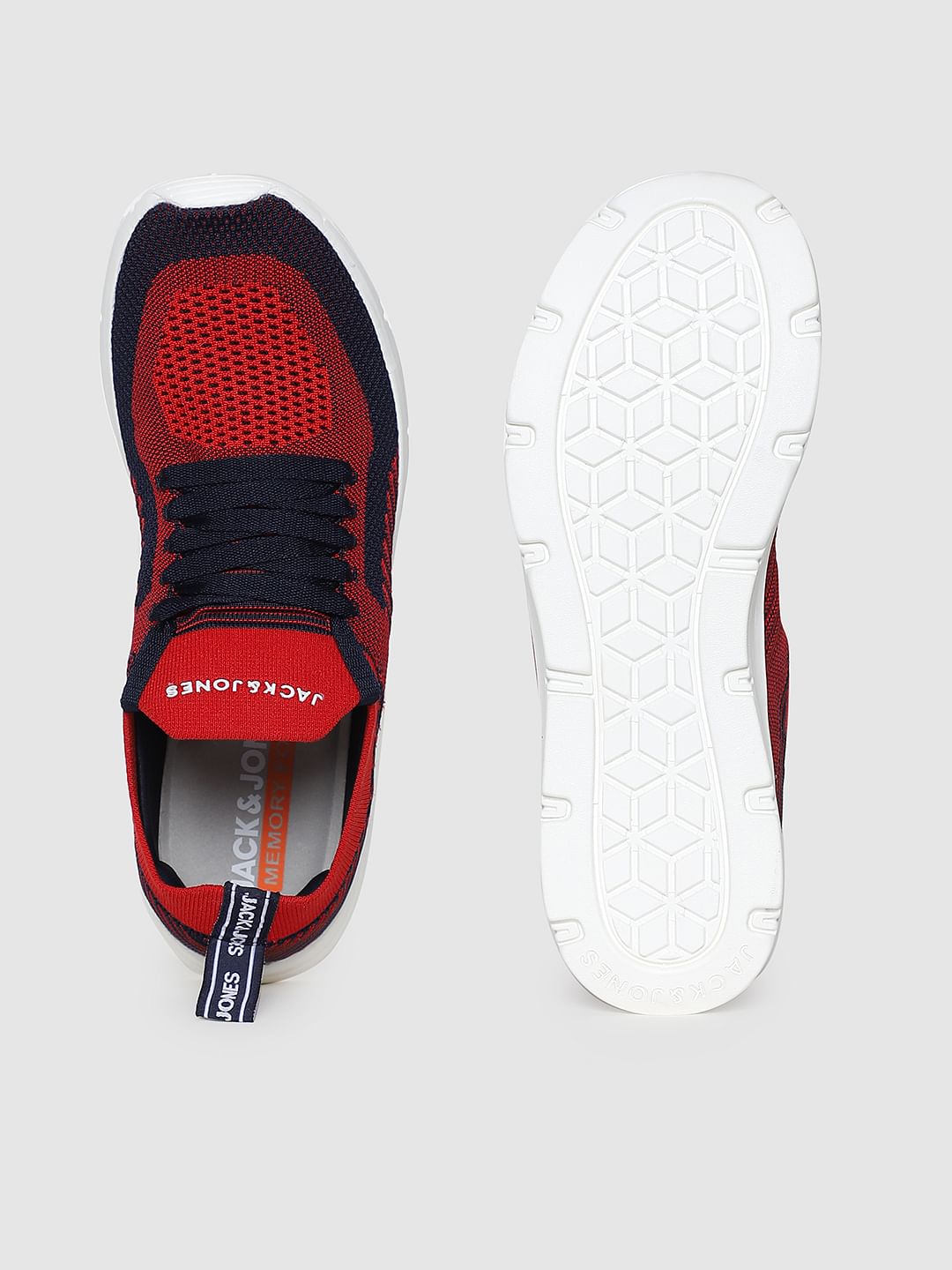 Red Self-Design Sneakers