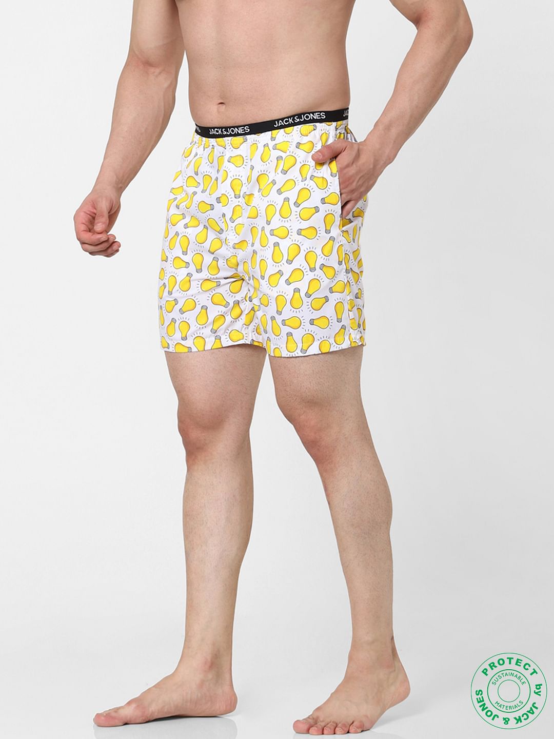 White Light Bulb Print Boxers