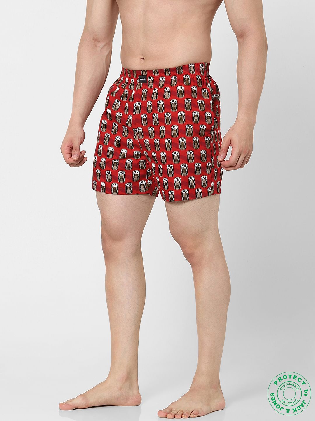 Red Dollar Print Boxers