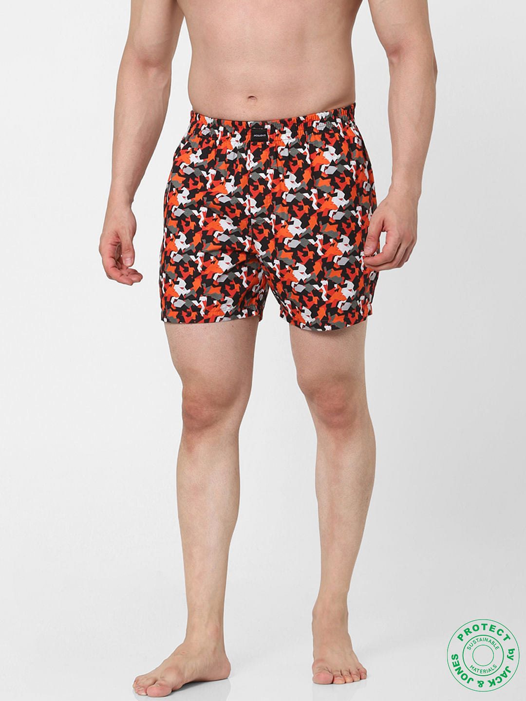 Orange Abstract Print Boxers