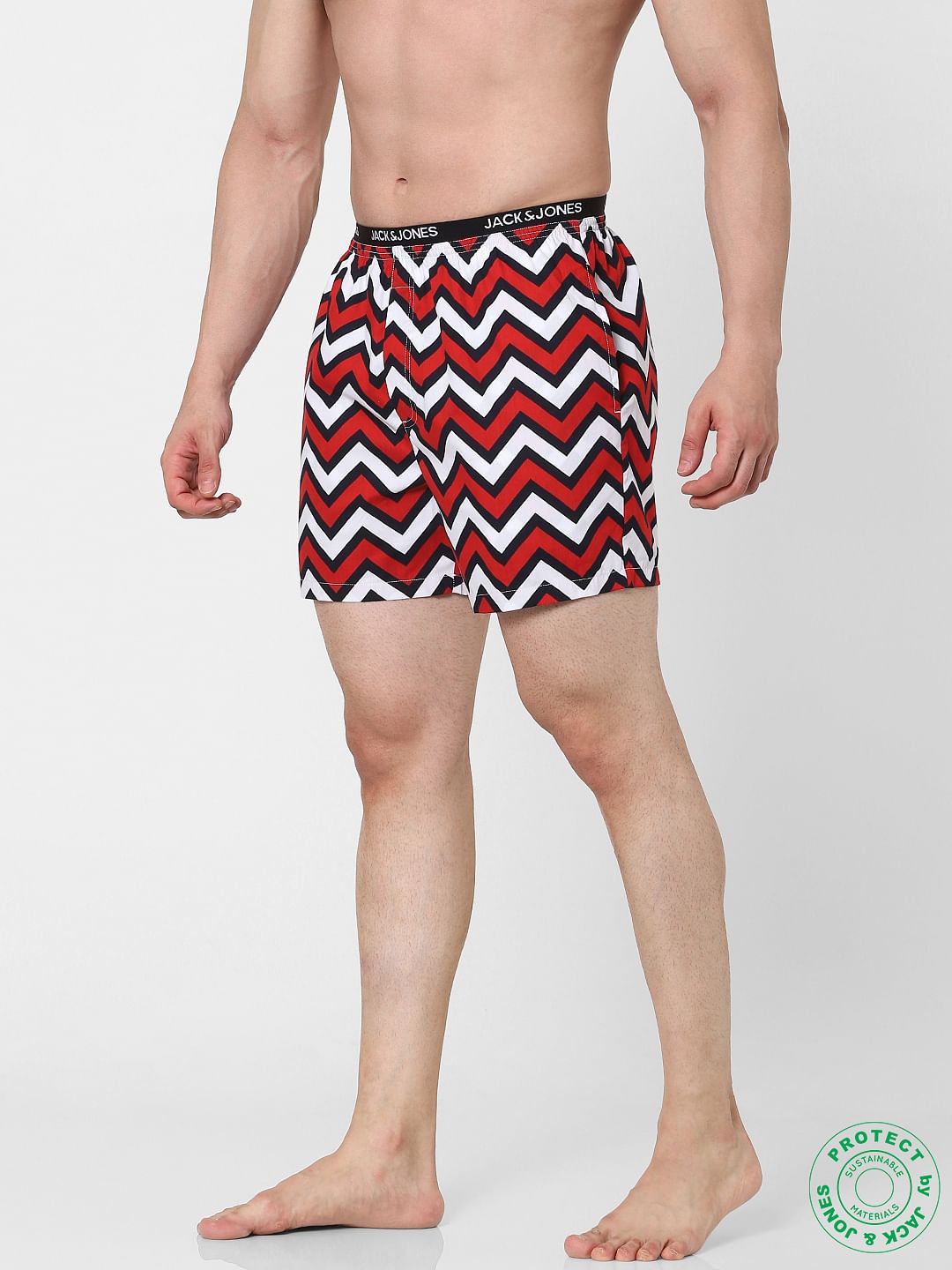 Red Chevron Print Boxers