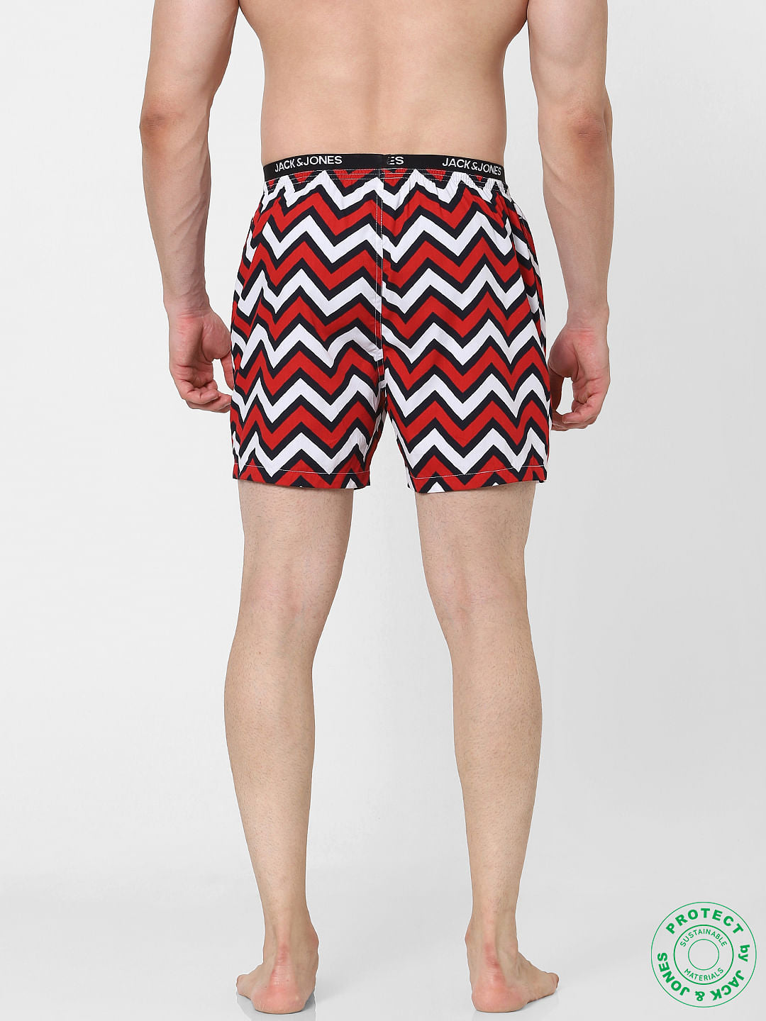 Red Chevron Print Boxers