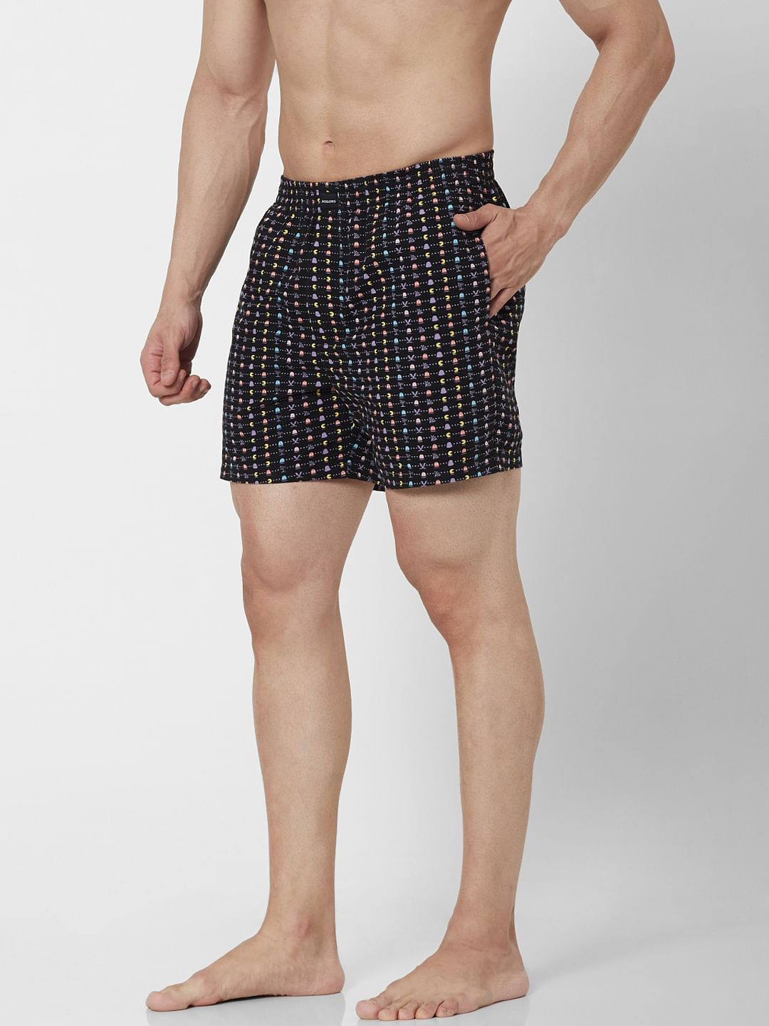 X PAC-MAN Black Gaming Print Boxers