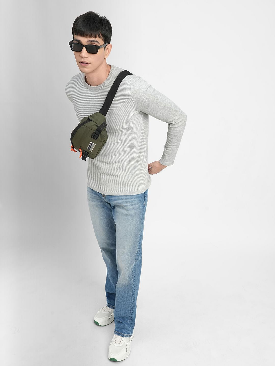 Light Grey Cotton Pullover - S