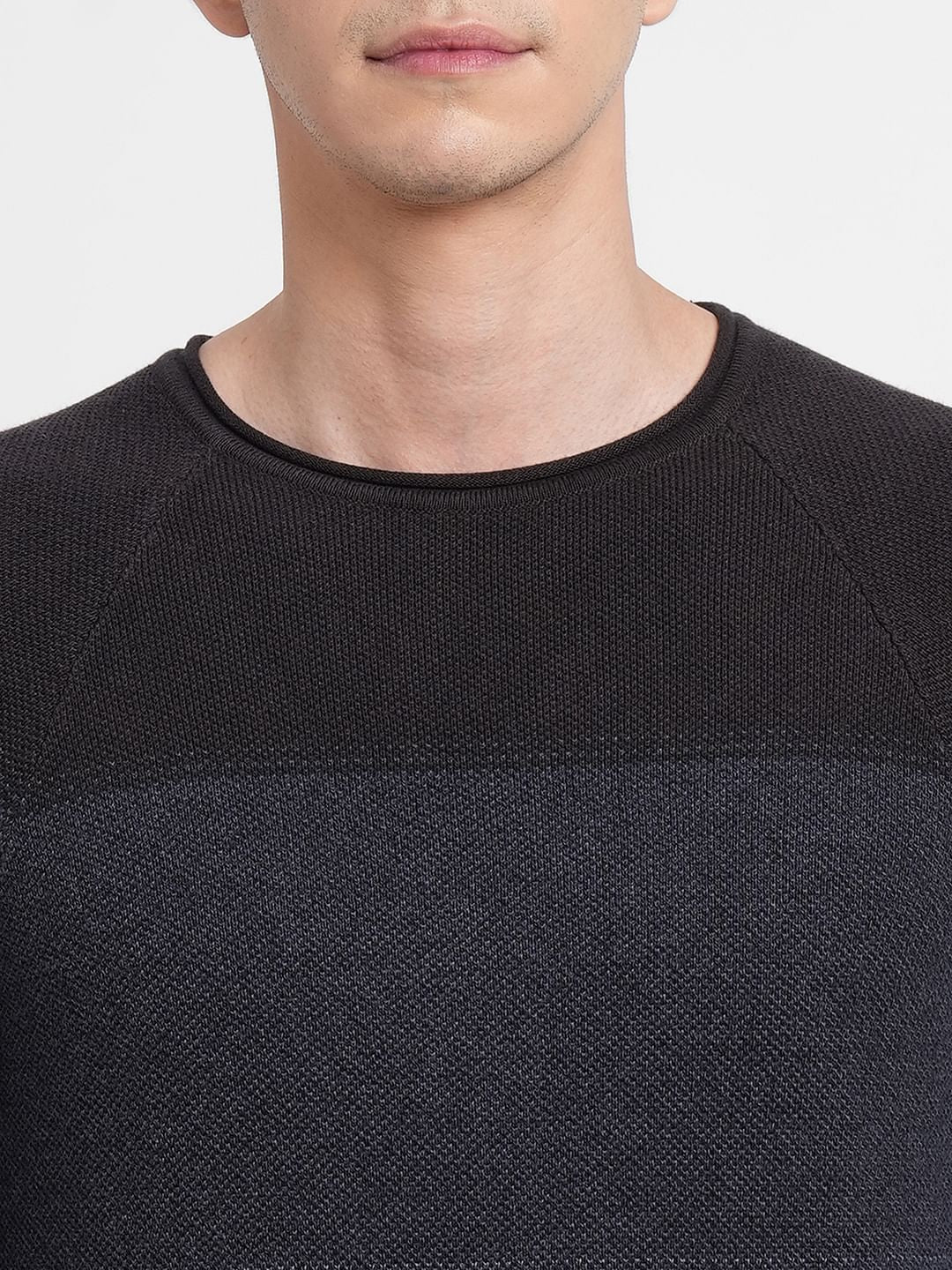 Blue Colourblocked Pullover