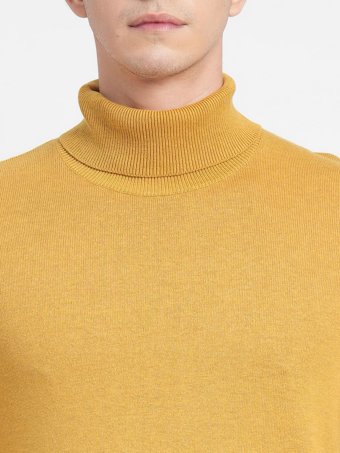 Yellow Roll Neck Pullover