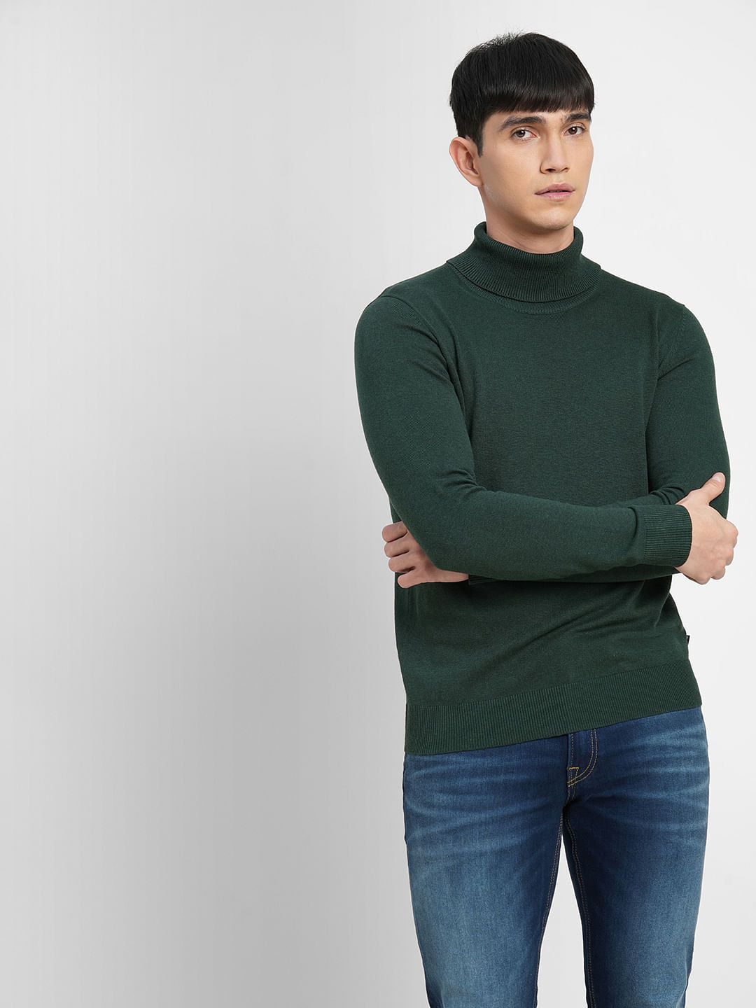 Green Roll Neck Pullover