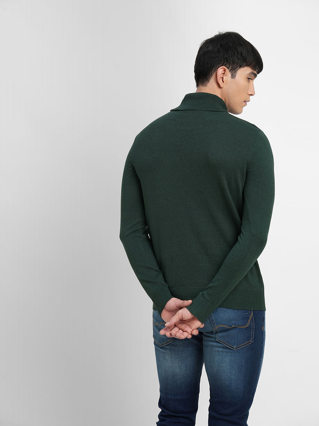 Green Roll Neck Pullover