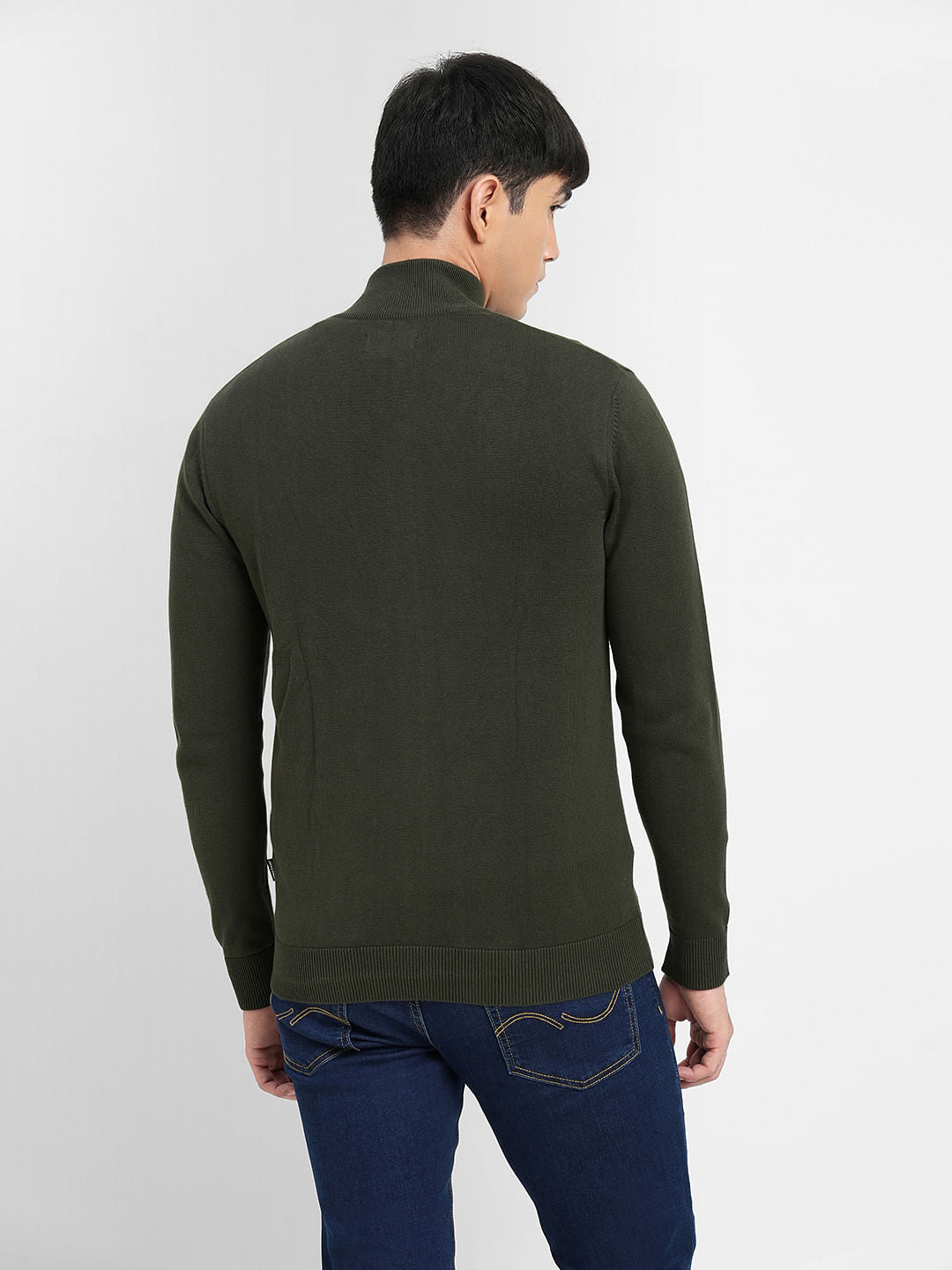 Green Zip-Up Cardigan
