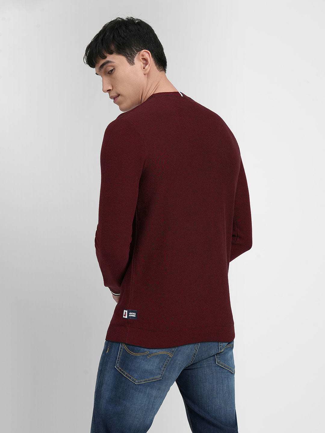 Dark Red Cotton Pullover