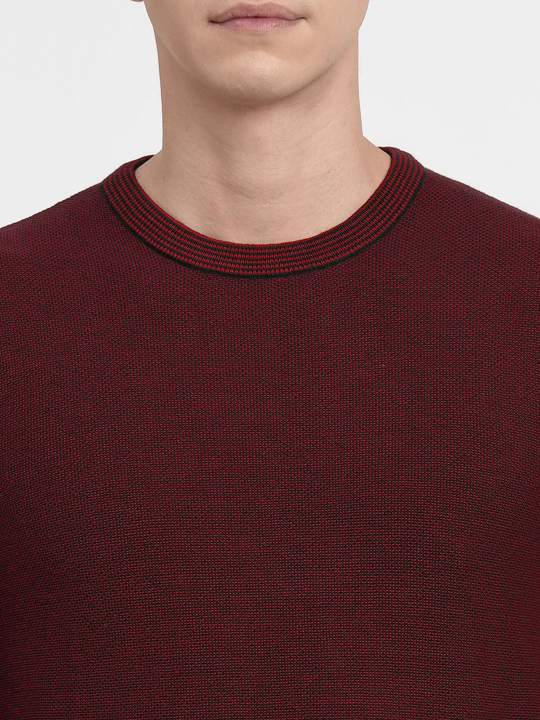 Dark Red Cotton Pullover