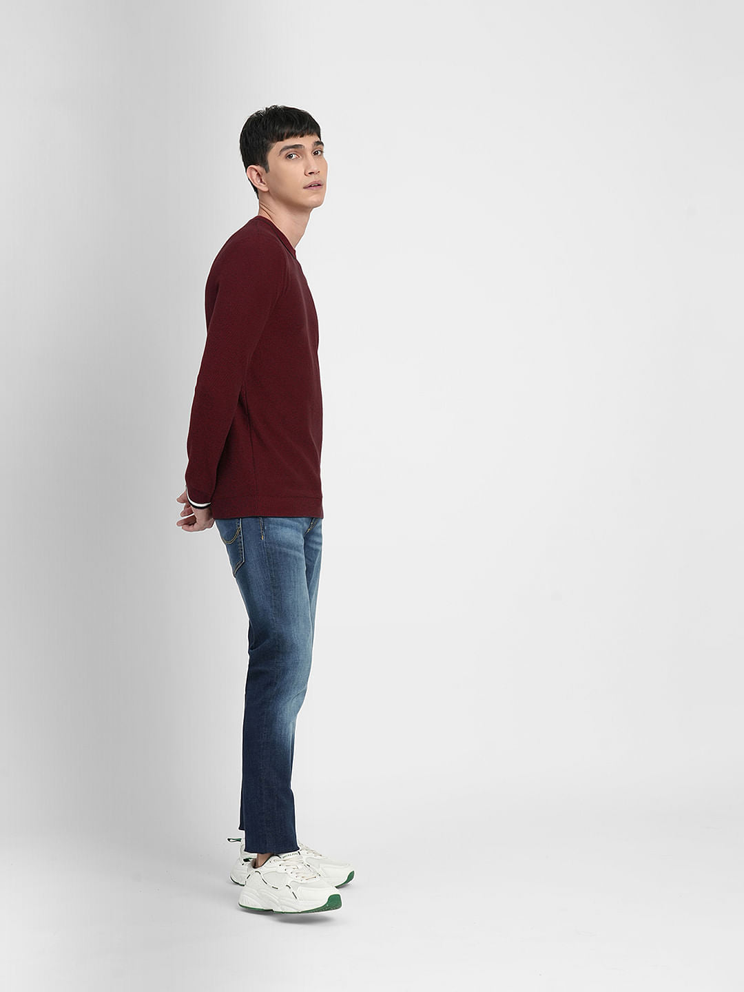 Dark Red Cotton Pullover
