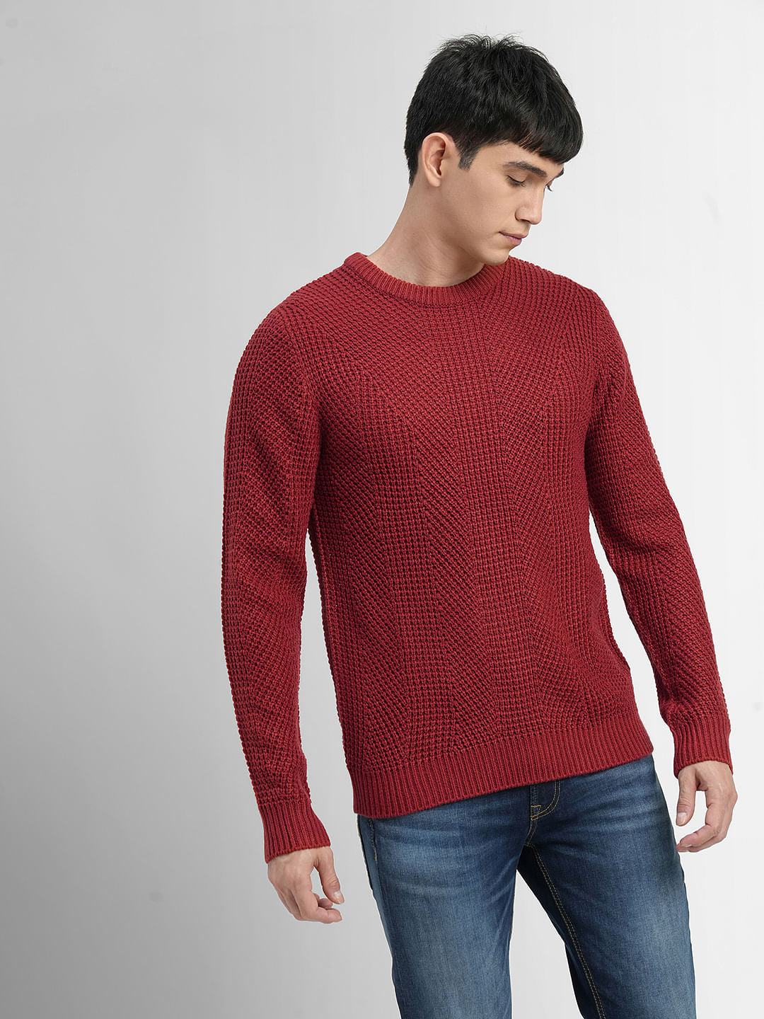 Red Textured Sweater