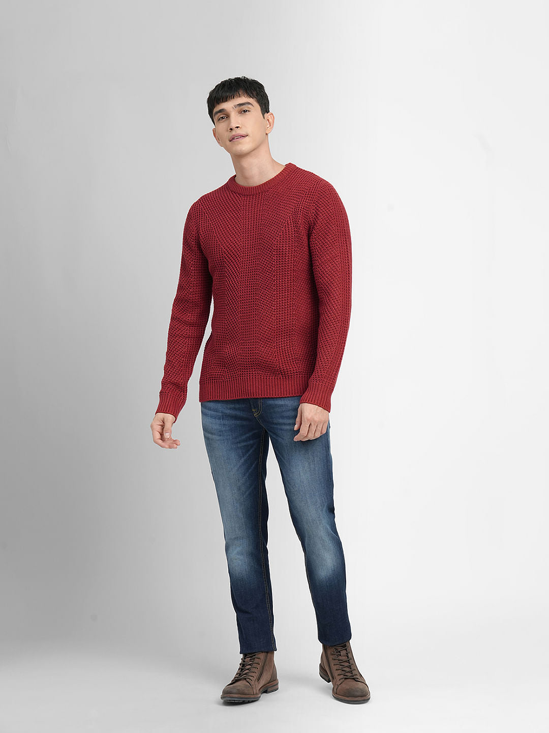 Red Textured Sweater