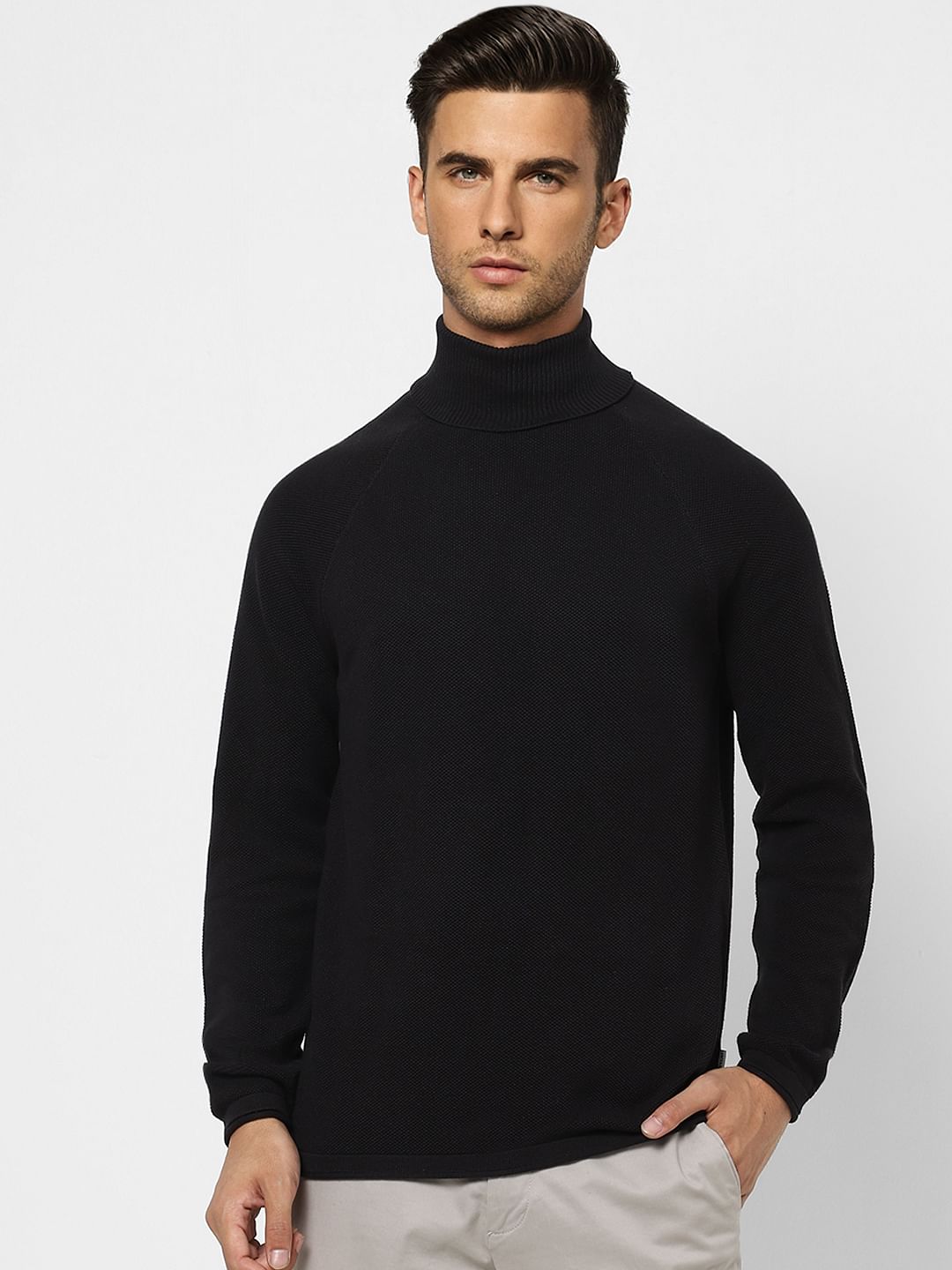 Black Roll Neck Pullover