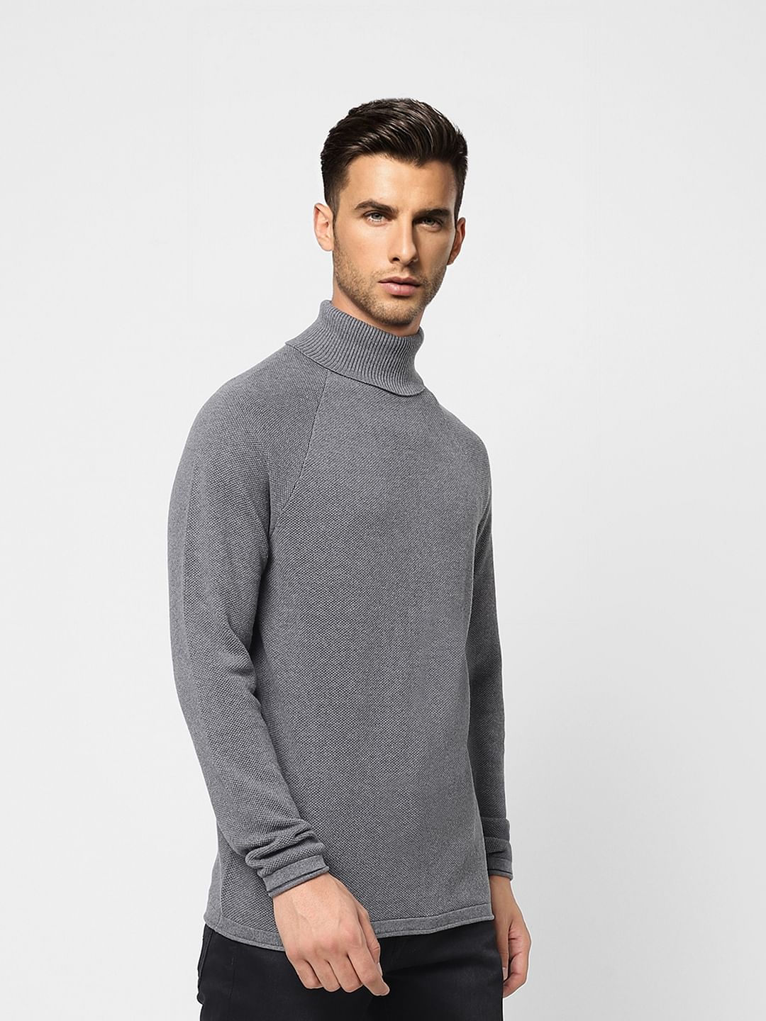 Grey High Neck Pullover