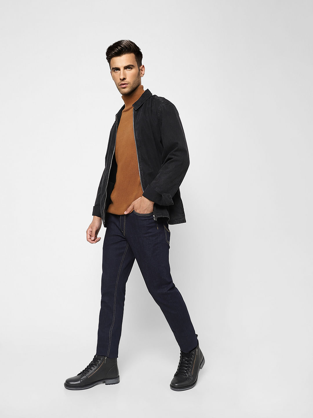 Brown Roll Neck Pullover - S