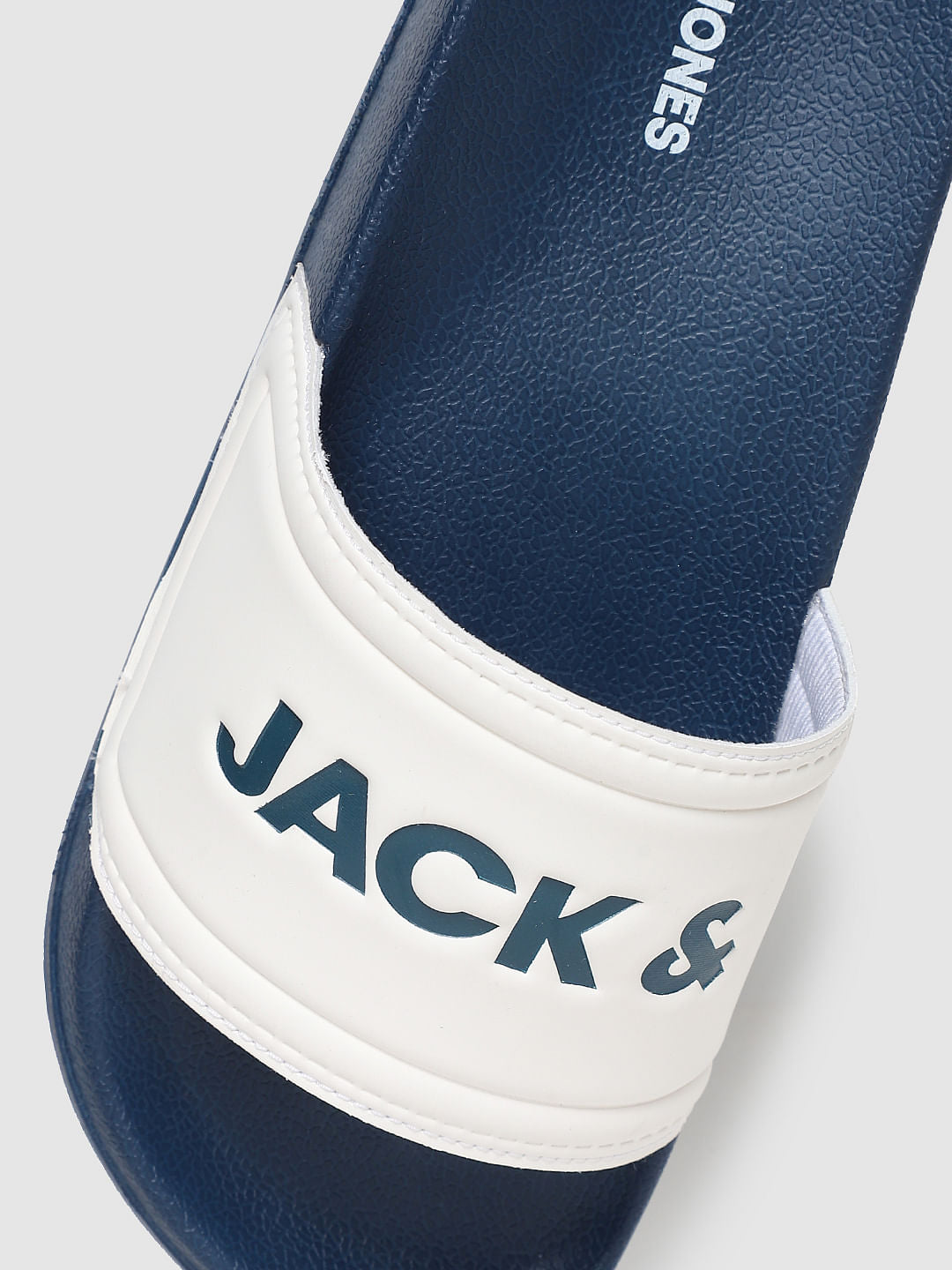 Blue Logo Print Pool Sliders