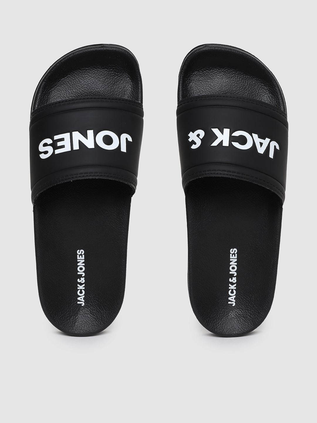 Black Logo Print Pool Sliders - 6