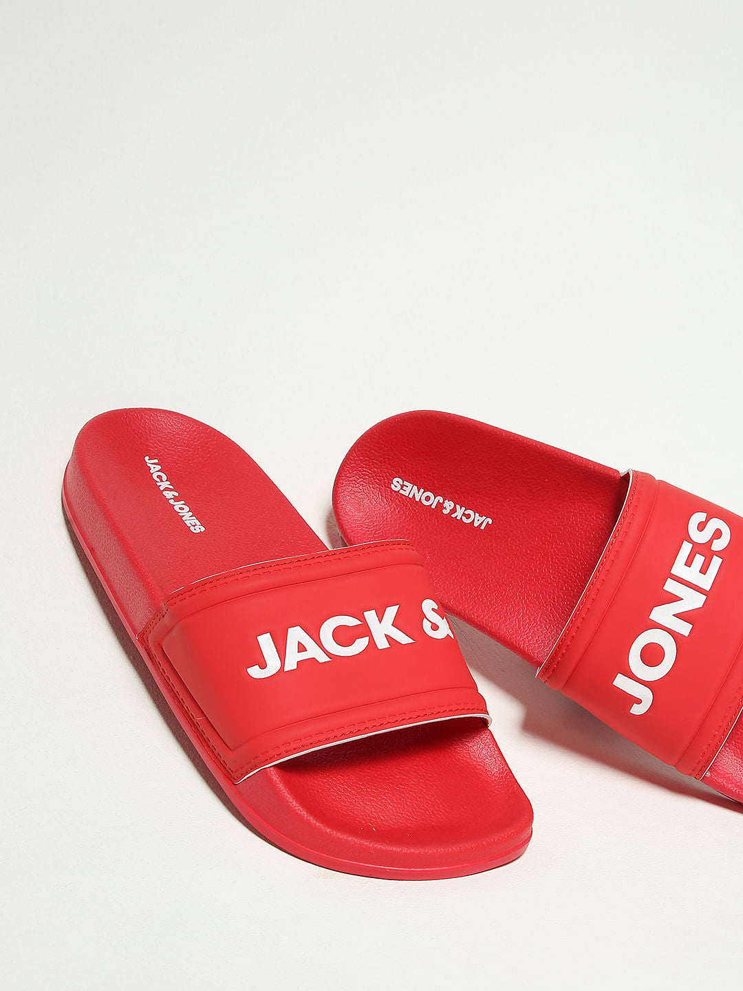 Red Logo Print Sliders
