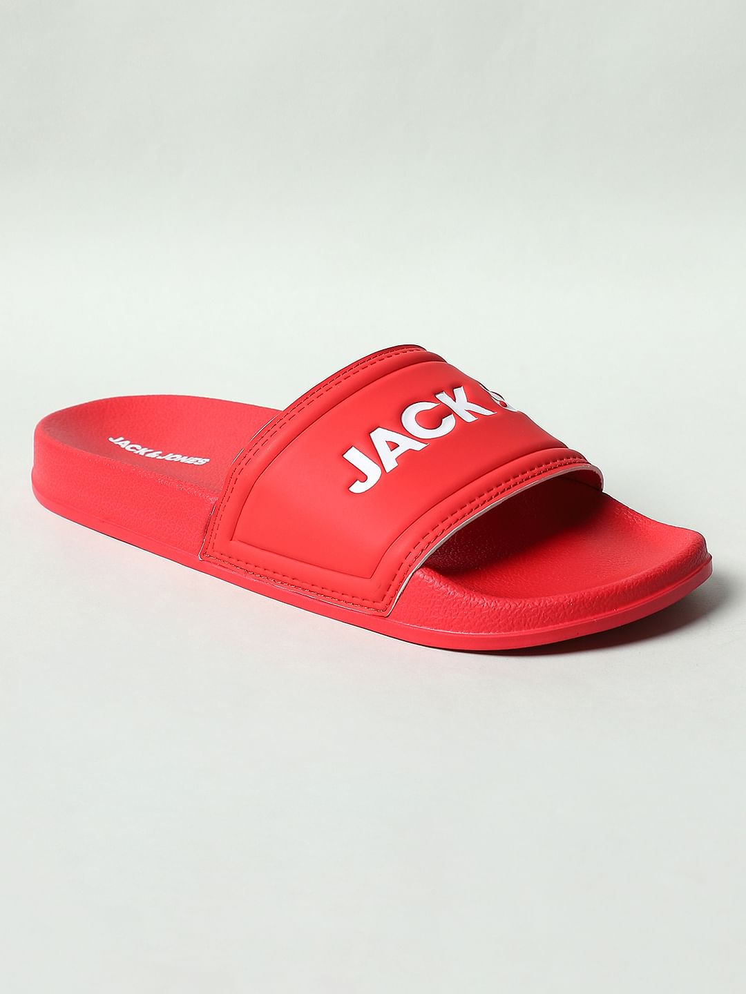 Red Logo Print Sliders