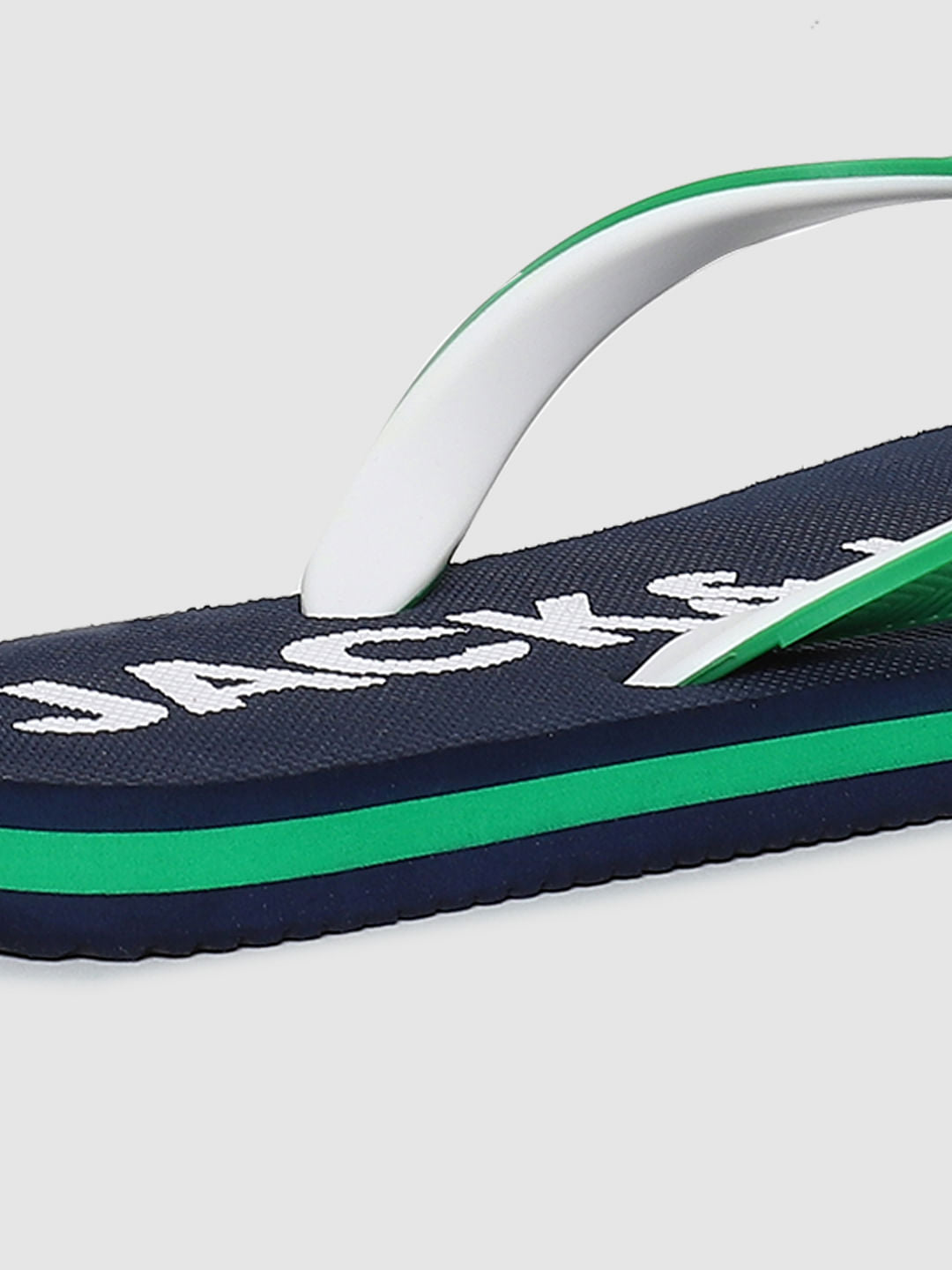 Blue Logo Print Flip Flops