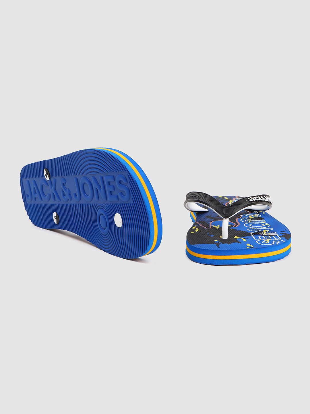 Blue Abstract Print Flip Flops - 6