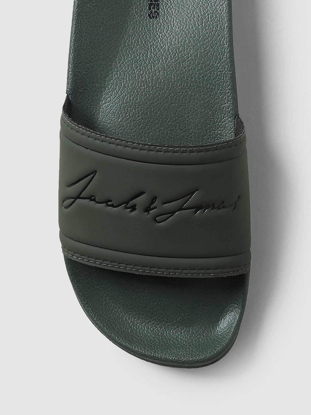 Green Logo Print Sliders