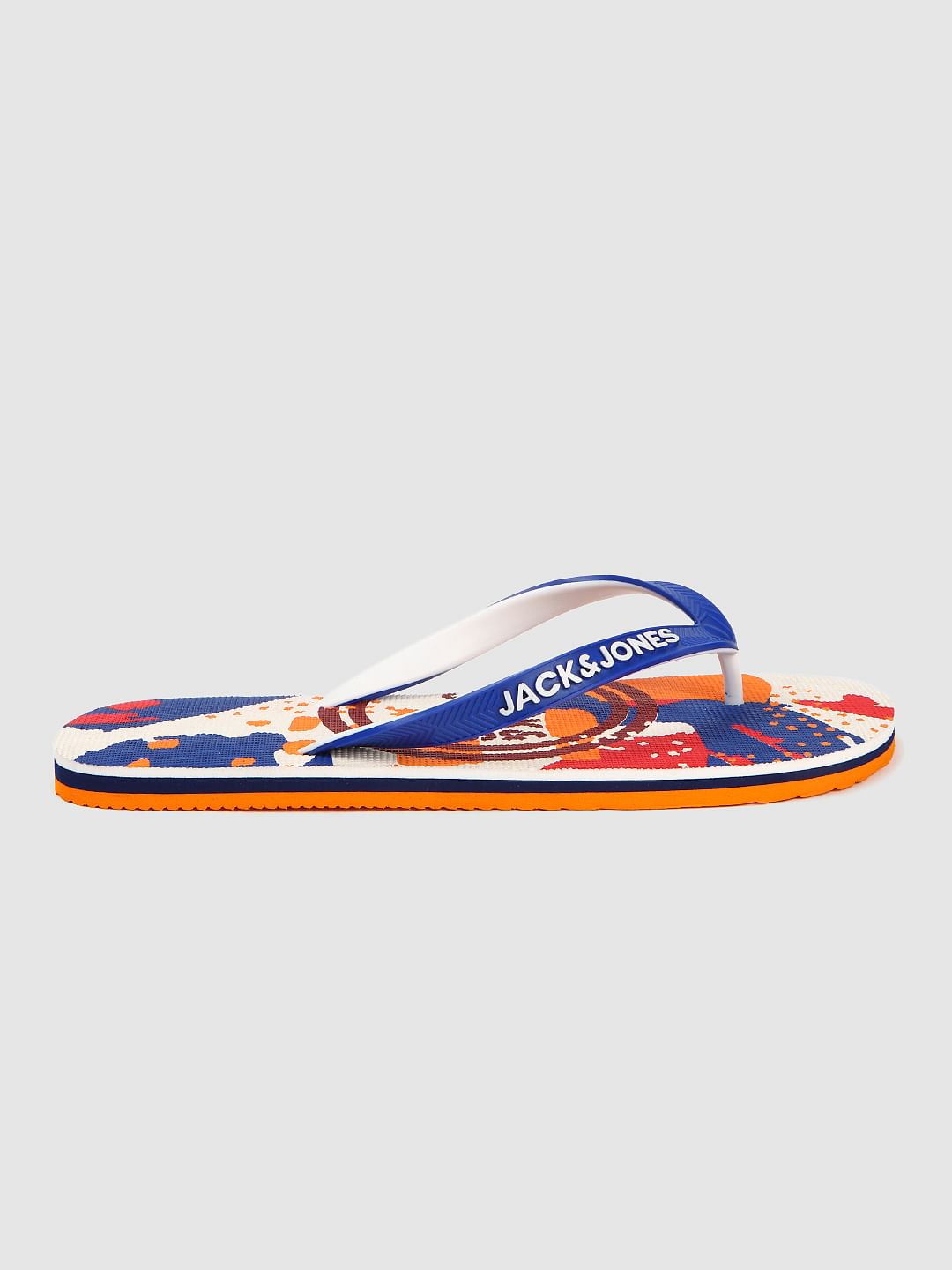 Multi-coloured Abstract Print Flip Flops