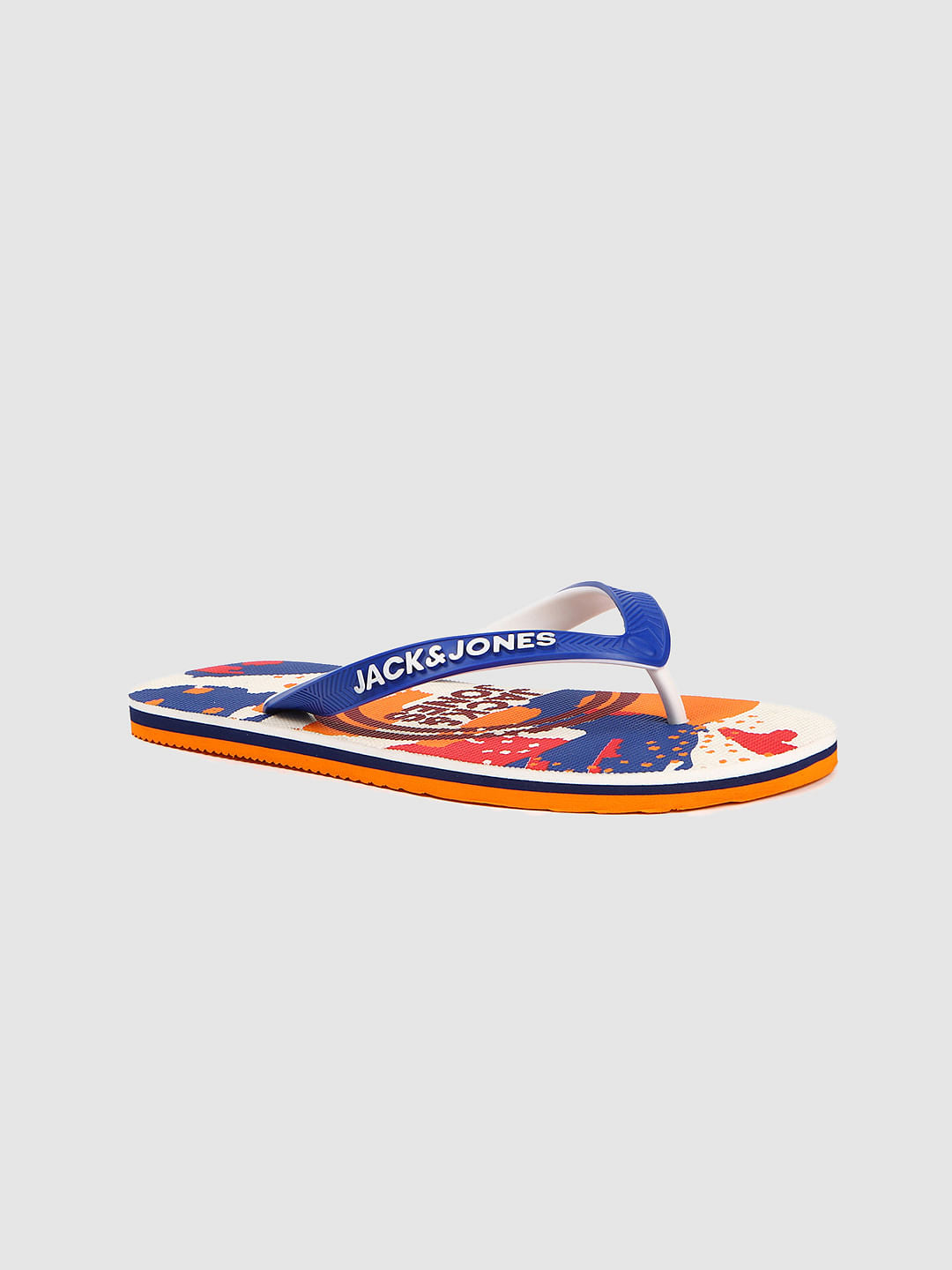Multi-coloured Abstract Print Flip Flops