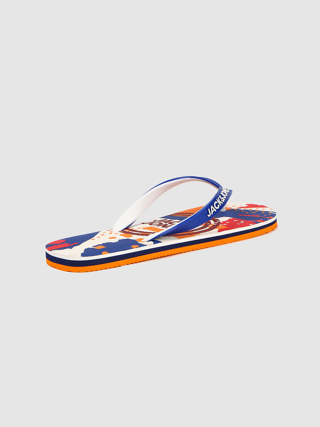 Multi-coloured Abstract Print Flip Flops
