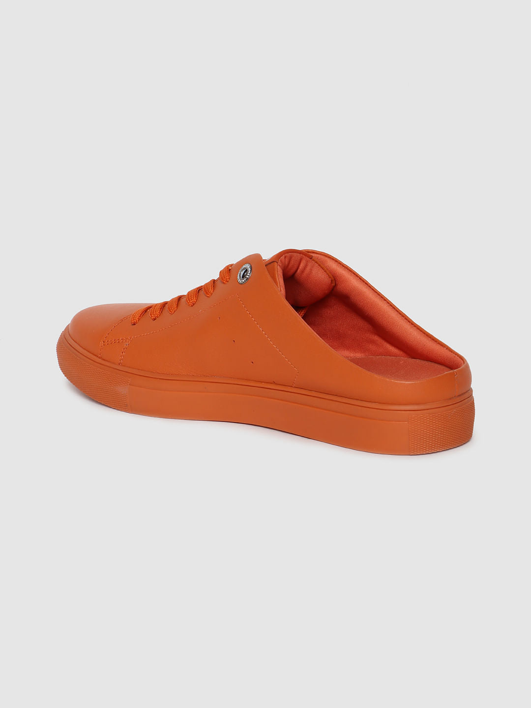 Orange Leather Mules