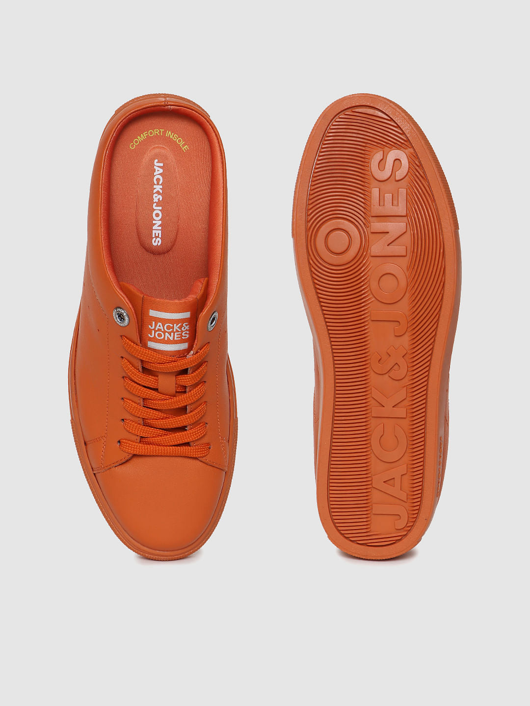 Orange Leather Mules