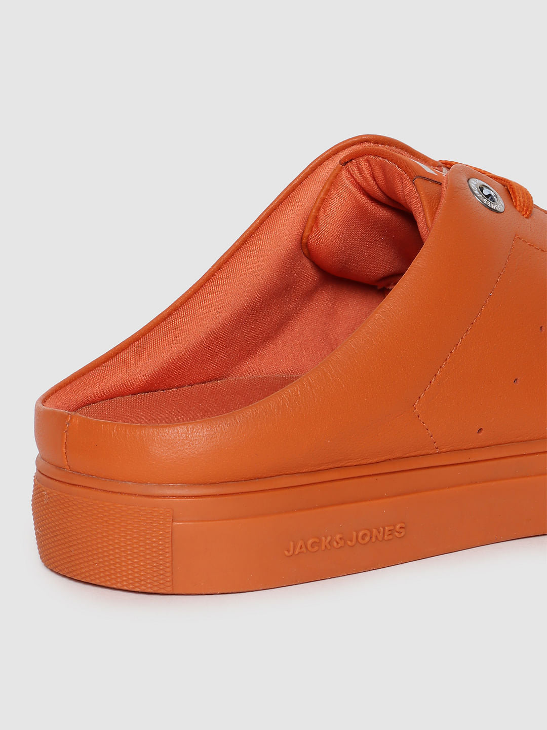 Orange Leather Mules