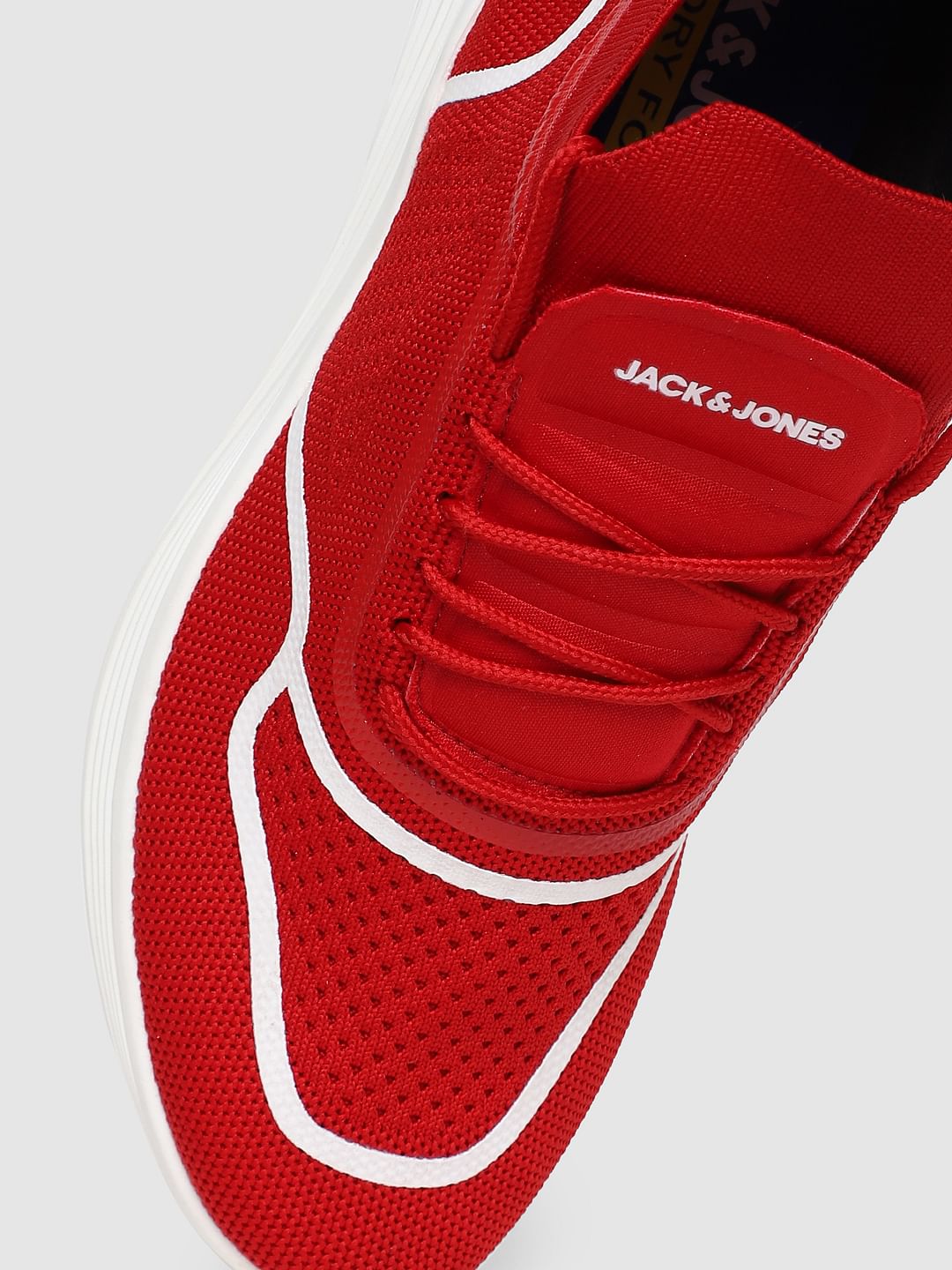 Red Lace-Up Sneakers
