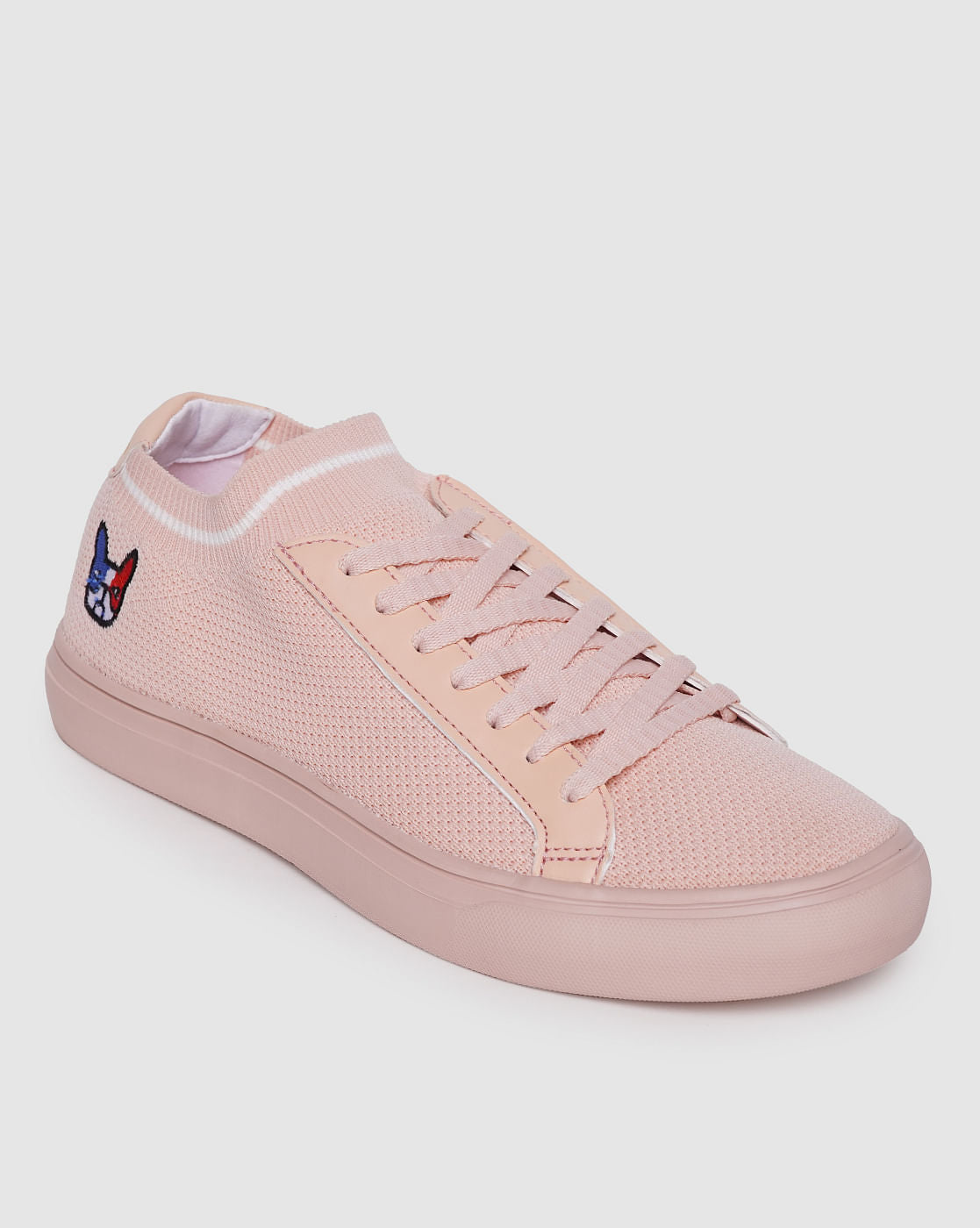 Pink Lace Up Sneakers - 6
