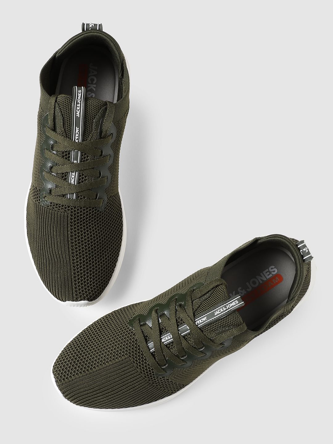 Green Stretch Knit Sneakers