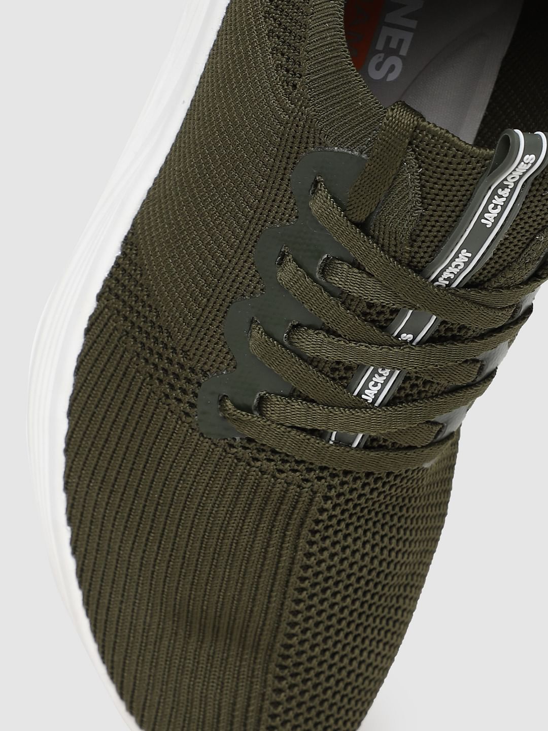 Green Stretch Knit Sneakers