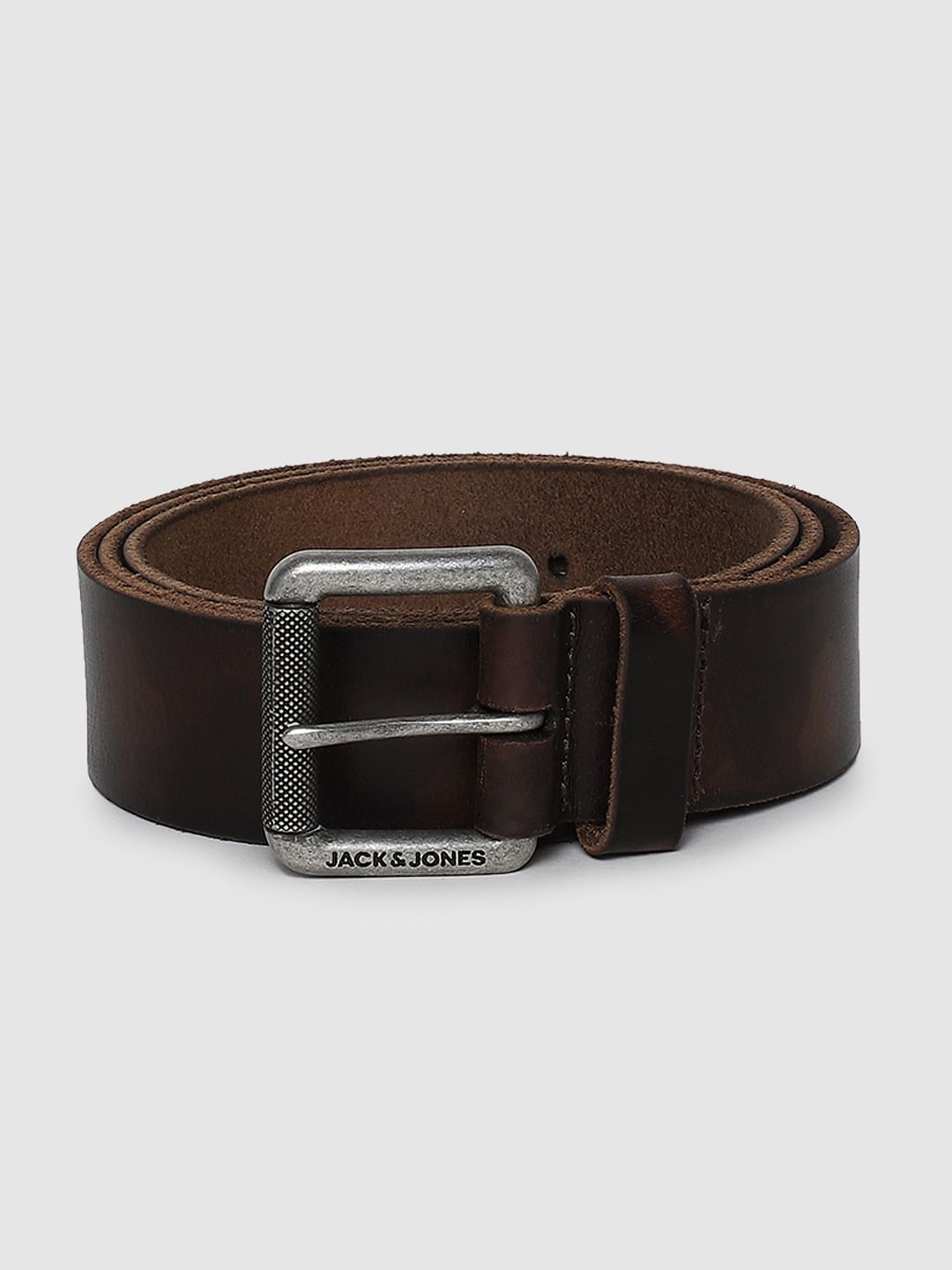 Brown Printed Leather Belt - 32
