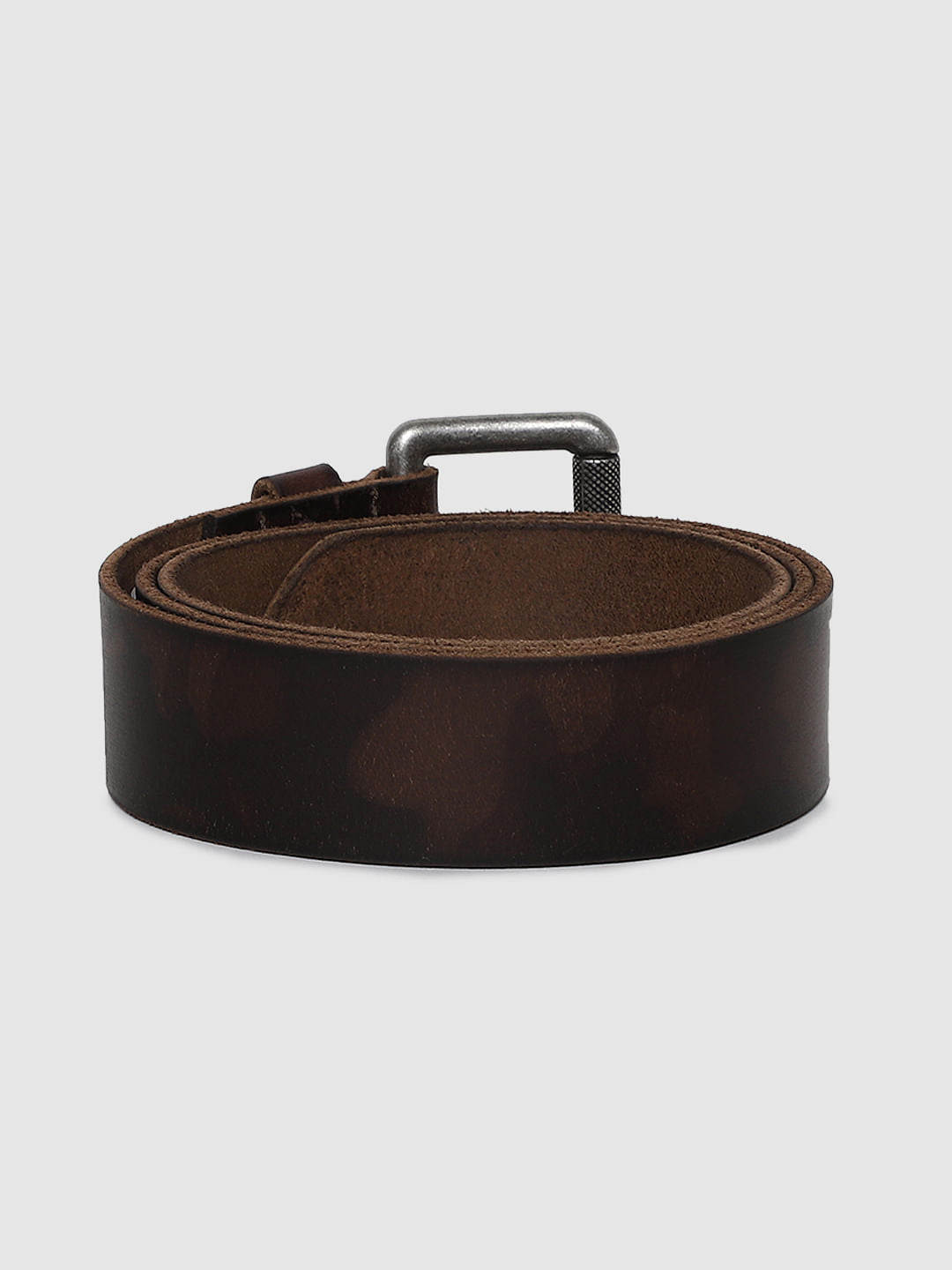 Brown Printed Leather Belt